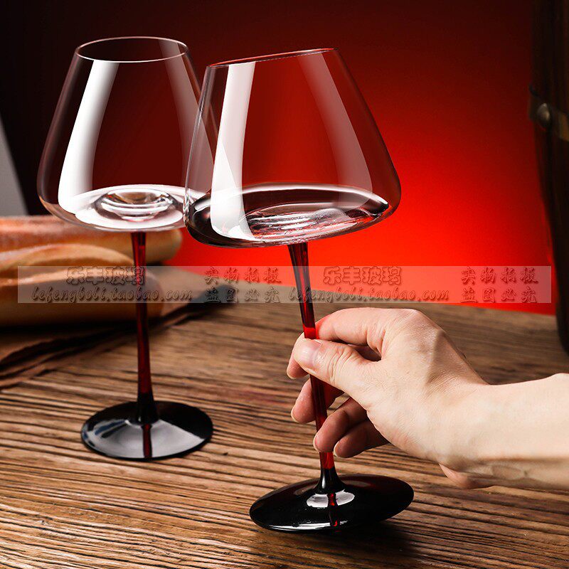 Red Bow Tie Burgundy Wine Glass Accessible Luxury Crystal Glass Goblet Red Wine Glass Big Belly Wine Glass High-End Set