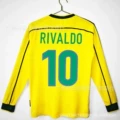1998 brazil home long sleeve custom #10 jersey