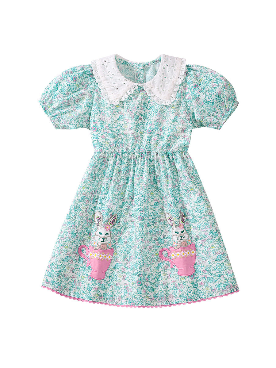 Summer Short-sleeve Girls' Dress, Kids' Clothing, Cute Cartoon Kids' Princess Dress Wholesale