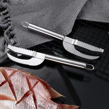 Fish Scale Scraping Scales Digging Gills Breaking Belly Three-purpose Scraping Fish Scales Stainless Steel Kitchen Supplies Fish Scale Knife Fish Killing Tool Accessories
