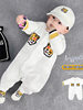 Baby Spring and Autumn Pure Cotton Jumpsuit Newborn Baby Tiger Head Romper 100-Day Birthday Long-Sleeve Crawling Suit Infant Toddler