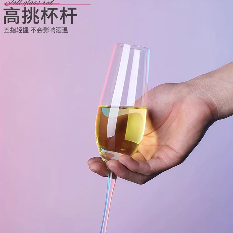 Crystal Champagne Glass Spakling Wine Goblet suit Household Wine Glass Creative High-value Cocktail Glass Foreign Wine Glass