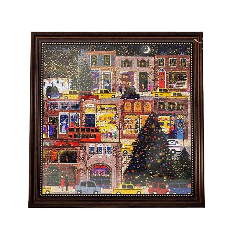 Winter Light Picture Frame Galison Winter Light Christmas Puzzle Frame American Retro Square Photo Frame Wall Hanging Frame