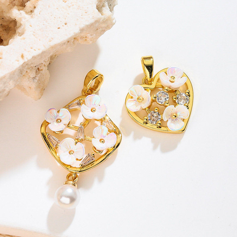 Cross-Border New Style Heart-Warming Fairy-Like Fresh and Sweet Colorful Oil Drop Micro-Inlaid DIY Necklace Pendant Earrings Accessories