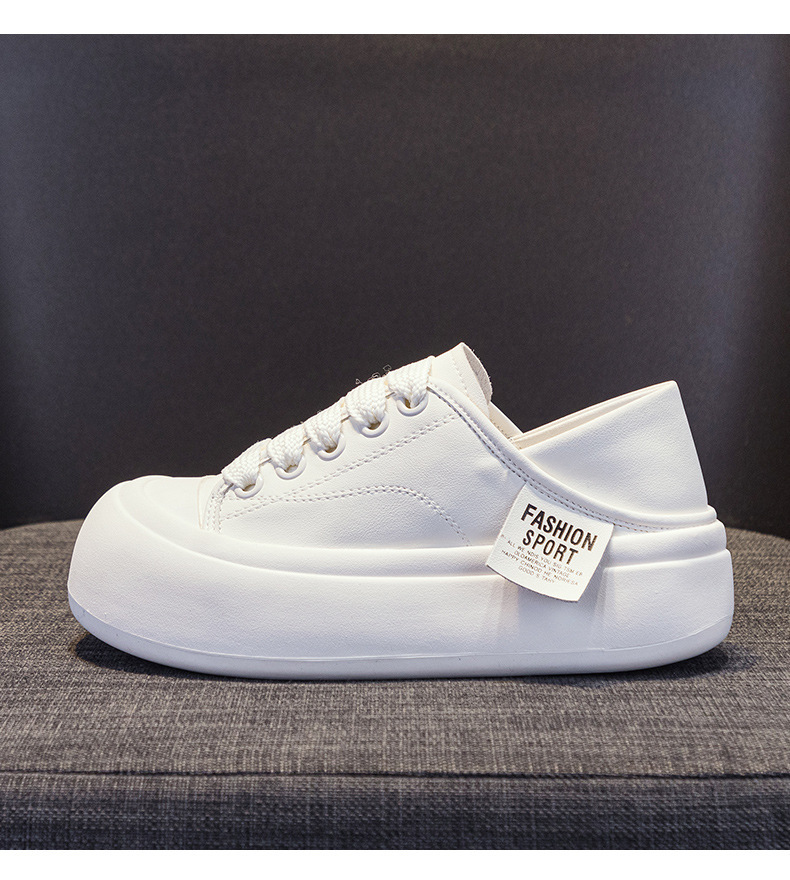 Giày sneaker nữ mũi tròn đế dày phối dây buộc — M 2378m màu, M2378 màu be
