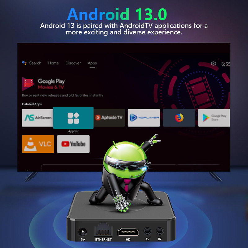 Q96 Atv Android Tv Set-Top Box 4K Digital Video Box Cross-Border Network Player Export Tv Box