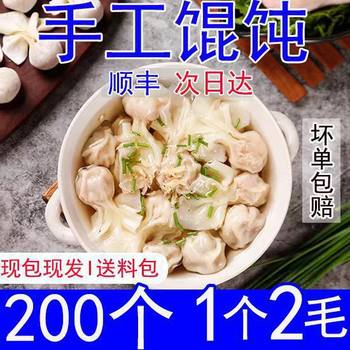 Handmade small goldfish fresh meat wonton wonton family instant lazy frozen pasta a whole box of breakfast commercial wholesale