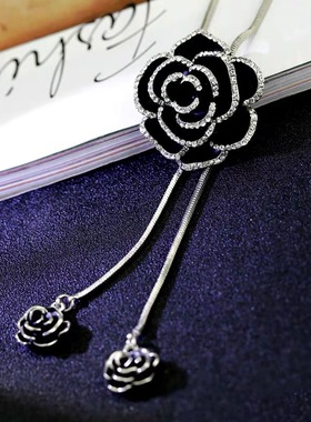 韩国玫瑰花欧美项链简约