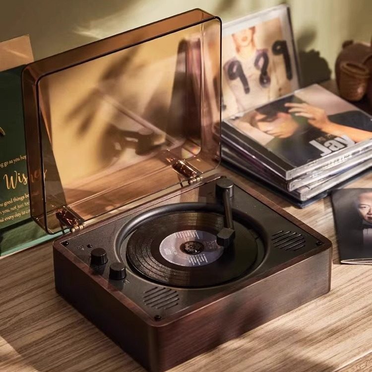 Time and Years Retro CD Player Mobile Phone Bluetooth Audio CD Disc Vinyl Album Birthday Gift Cross Border