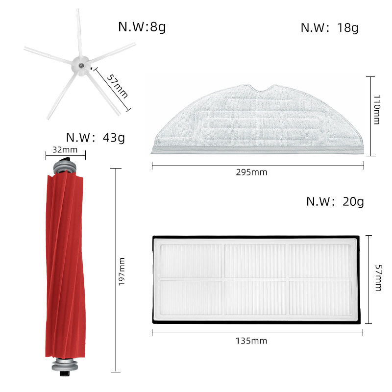 Suitable for Roborock S7Maxv Ultra Vacuum Cleaner G10S Pro Dust Bag, Main Side Brush, Filter, and Cleaning Cloth Accessories