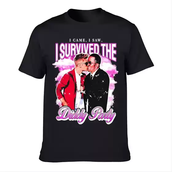 I Survived the P. Diddy Party Funky Short Sleeve Funny Meme