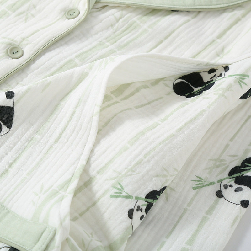 Autumn and Winter New Cotton Four-Layer Yarn Moon Clothes suit Pregnant Adjustable Pregnant Women's Postpartum Warm Nursing Pajamas