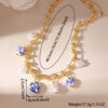 European and American Cross-Border Popular Copper Imitation Pearl Blue and White Porcelain Necklace Electroplated 18K Real Gold Clavicle Necklace Jewelry Wholesale