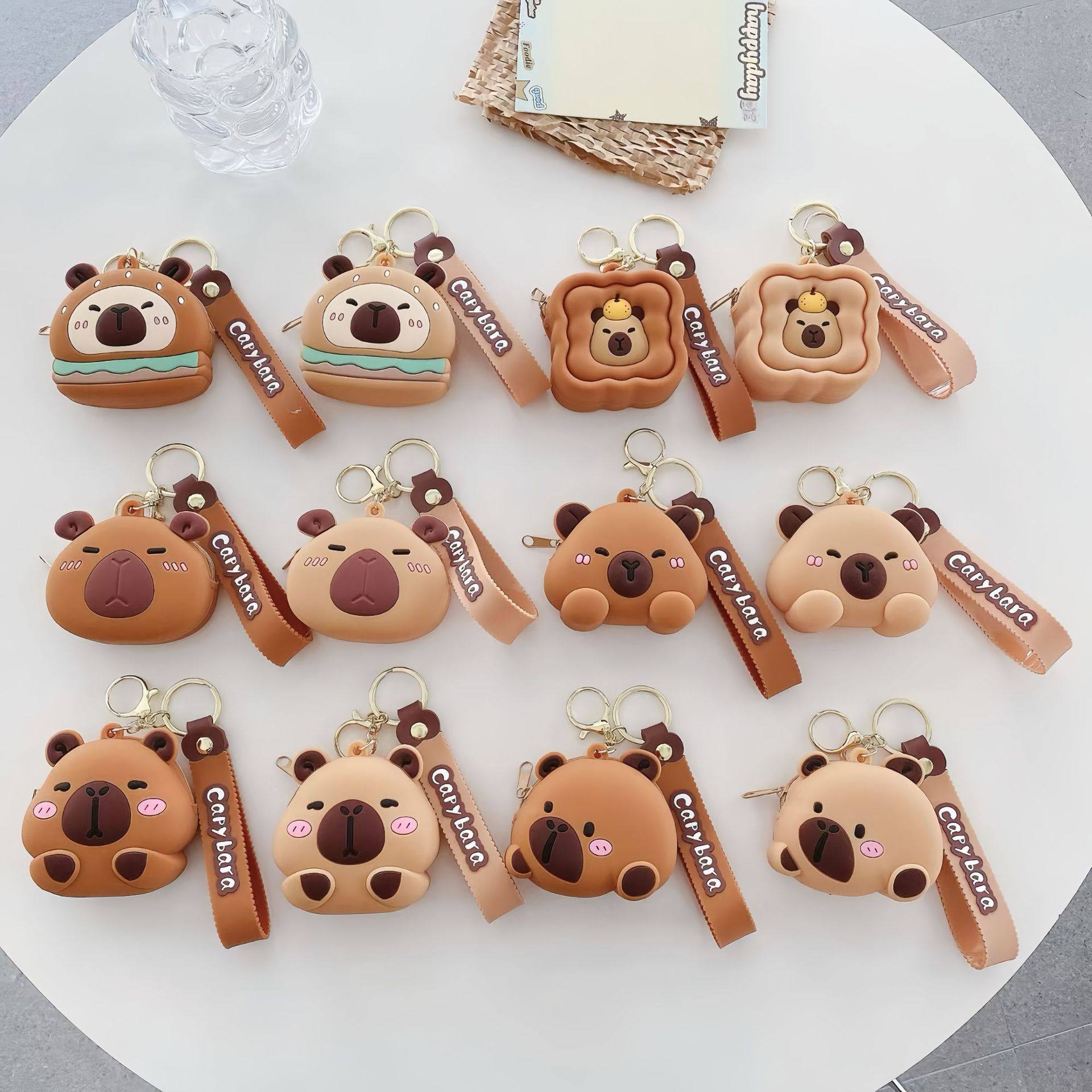 Kapibala Silicone Coin Purse Cute Silicone Storage Bag Card Holder Spring Festival Small Gift Children's Backpack Pendant Wholesale