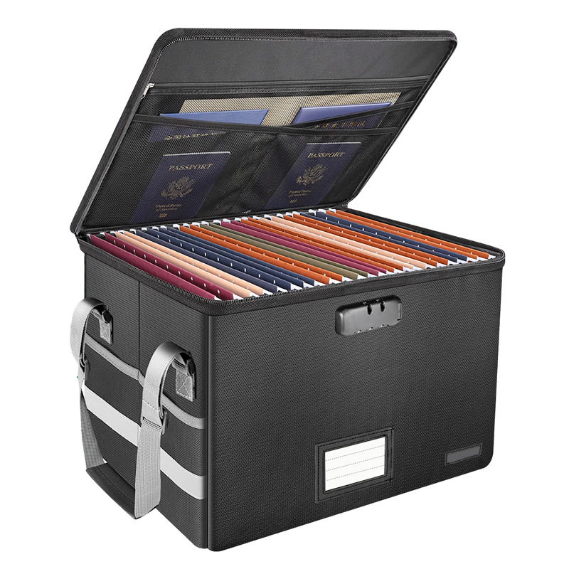 Manufacturer Wholesale Single-Layer Fireproof File Box Waterproof Fireproof File Box Household Registration Book Document Fireproof Storage Box