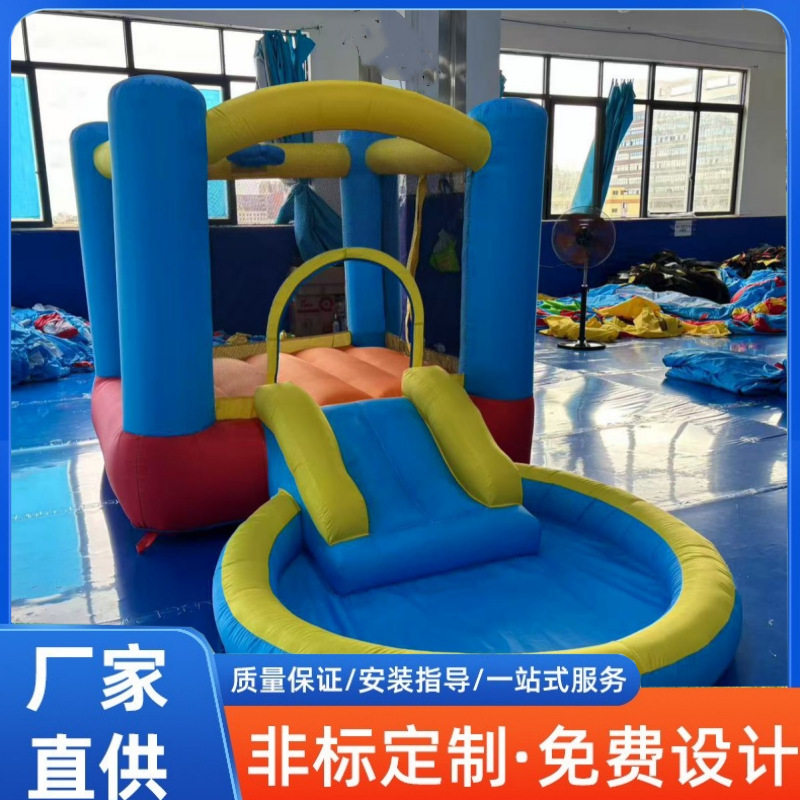 Small children's inflatable castle household small size indoor trampoline wave pool parent-child naughty castle park trampoline（Blower not included）