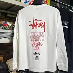Spring and Autumn Basic Letter Printing 260g Cotton Long Sleeve T-shirt Men's and Women's Heavy Couple Casual Loose STU West