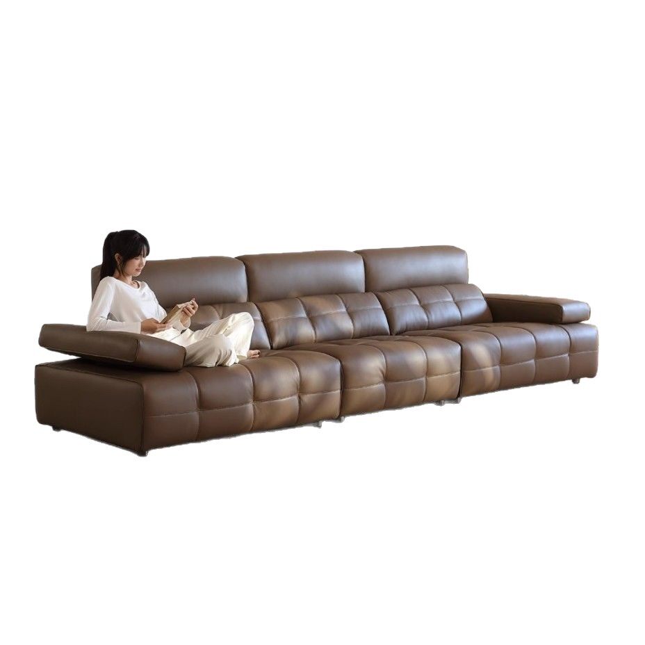 可调节劳伦斯真皮沙发皮艺意式极简头层牛皮客厅直排小户型简约