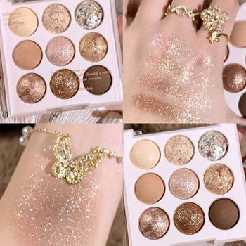 Internet Celebrity Summer Limited Ice Cream Nine-Color Eye Shadow Palette Peach Earth Pearlescent Matte Not Easy to Remove Makeup Eye Shadow for Students