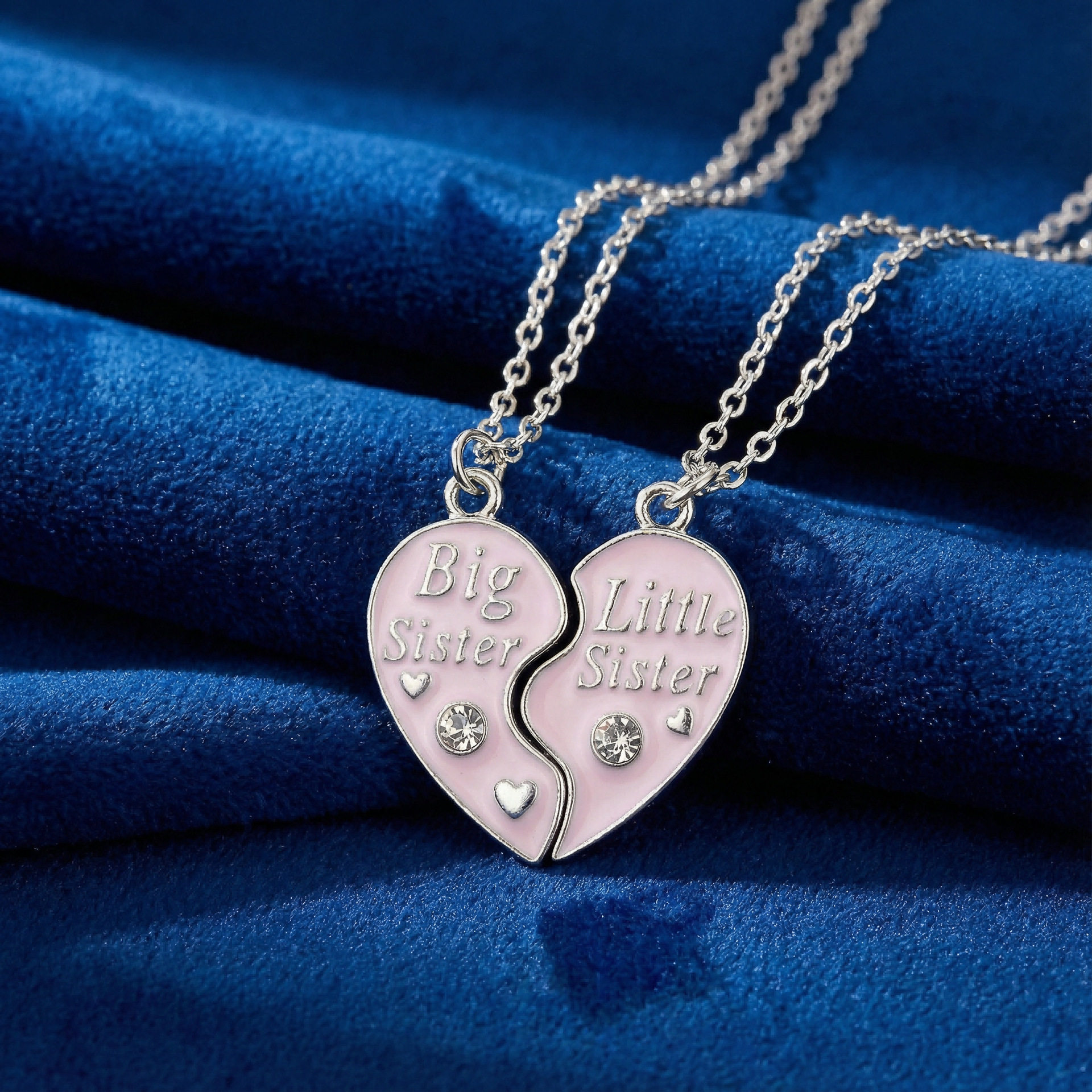 欧美饰品 BEST FRIENDS心型方块吊坠 闺蜜吊坠心形项链