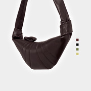French Top-Grain Lambskin Genuine Leather Croissant Bag Dumpling Bag Croissant Bag Crossbody Bag for Women 2025 New Model