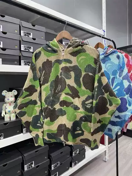 Camouflage Knit Dopamine Hollow Shark Hooded Jacket Japanese Style Shark Unisex Knit Streetwear Hoodie All Season