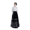Wind-led One-sleeve Original Hanfu Many People Ming-made Black Horse-faced Skirt Summer Men's and Women's National Style Vertical Collar Short Shirt suit