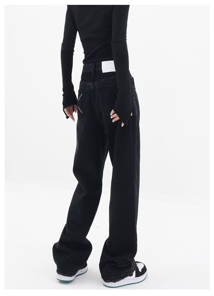Womens Loose Fit Straight Leg Jeans High Waisted Flattering Versatile Casual Wear for Spring and Autumn Wholesale