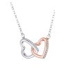 2023 New Double Love necklace for women European and American fashionable elegant all-match double ring clavicle chain Valentine's Day gift