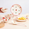 Cute cartoon ceramic strawberry bowl plate suit household soup bowl dish dish tableware combination gift wholesale