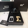 Silver pin buckle and gold m buckle