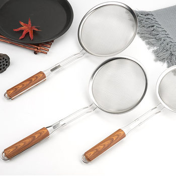 Stainless Steel Colander Filter Mesh Sieve Household Strainer Hot Pot Soybean Milk Juice Filter Spoon Kitchen Oil Spoon Flour Sieve