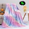 Unicorn Girl Personalized Unicorn Blanket Luminous Children Toddler Birthday Gift Blanket Rainbow Lightweight Baby Boy