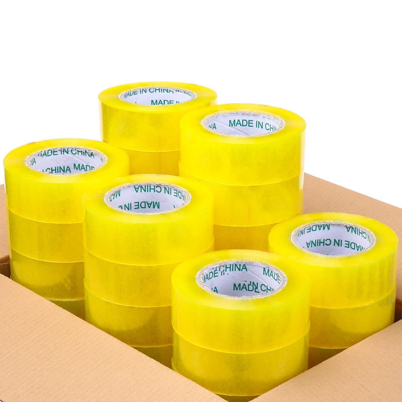 The whole box of transparent tape manufacturers wholesale sealing tape express packaging wide tape a large number of sealing tape large roll yellow