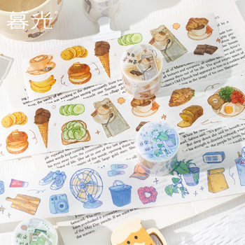 Twilight Life Sketch Series Die-Cut Washi Tape Simple Ins Style Journal DIY Landscaping Tape Stickers