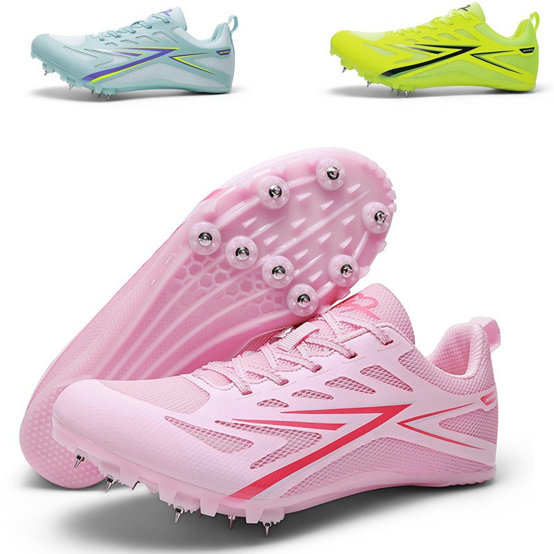 Giày đinh chạy nước rút điền kinh cho học sinh nam nữ — 6788 Xanh dạ quang [size 34-44], 6788 Hồng nhạt [Size 34-42], 6788 Tím Ánh Trăng [Size 34-44]