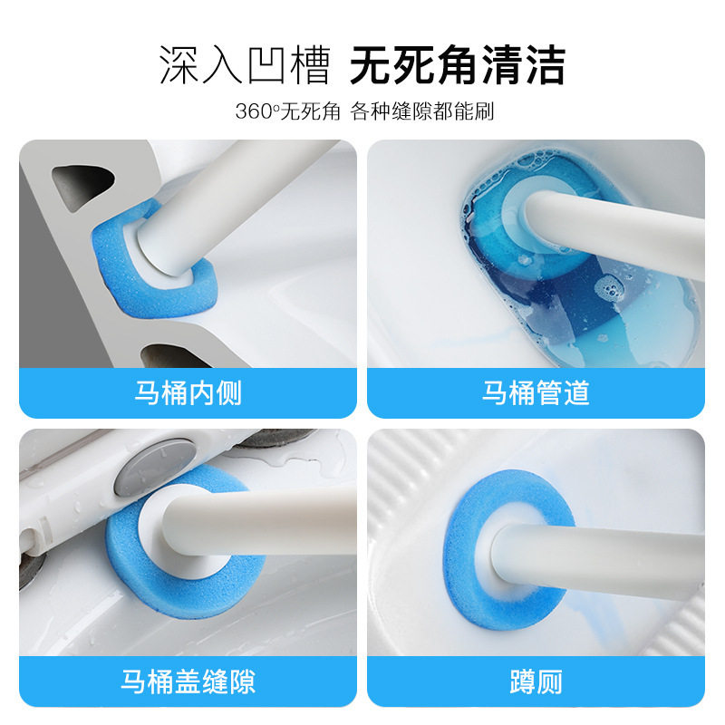 Disposable Toilet Brush Without Dead Ends for Household Use, Disposable Toilet Brush Replacement Head, Toilet Cleaning Brush Set Wholesale