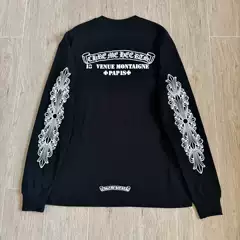 【In-Stock High-Quality Version】Ch Crowe New Limited Edition Horseshoe Flower Arm Print Unisex Long Sleeve T-Shirt