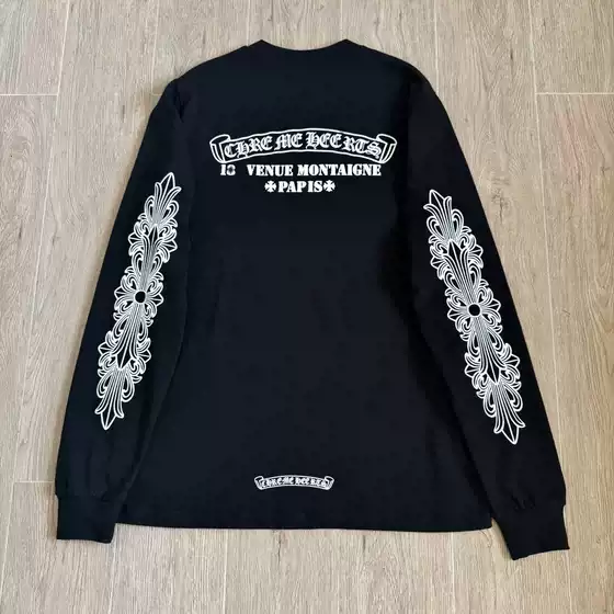 【In-Stock High-Quality Version】Ch Crowe New Limited Edition Horseshoe Flower Arm Print Unisex Long Sleeve T-Shirt