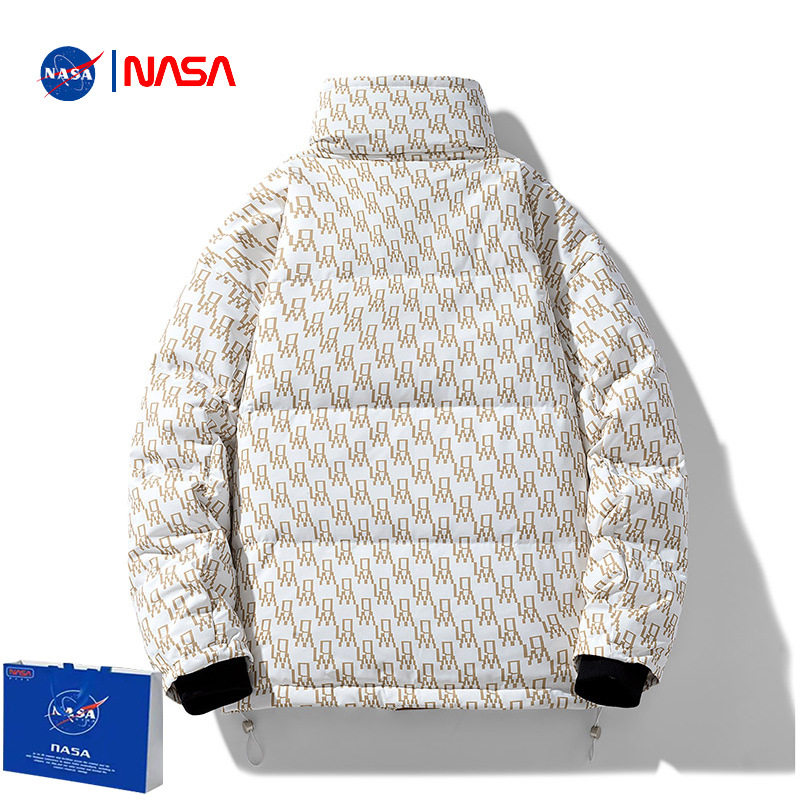 NASA Joint name 2023 Winter new stand collar down jacket men's loose all-match youth fashion brand casual jacket
