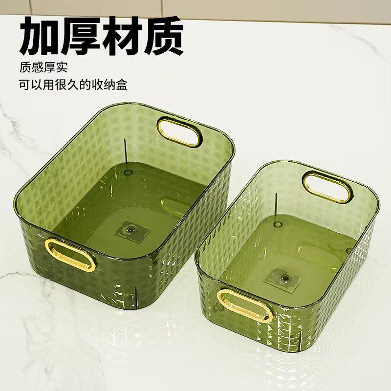 Light Luxury Desktop Cosmetic Storage Box Acrylic Dressing Table Mask Skin Care Sundry Coffee Table Snack Storage Basket