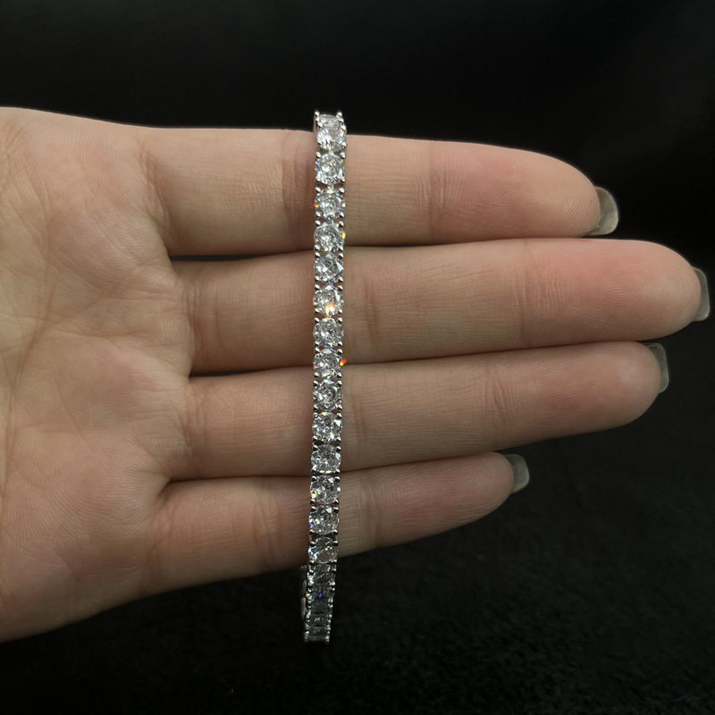Tennis Bracelet S925 silver-weight round bracelet 2.0-6.0 mm full of diamonds