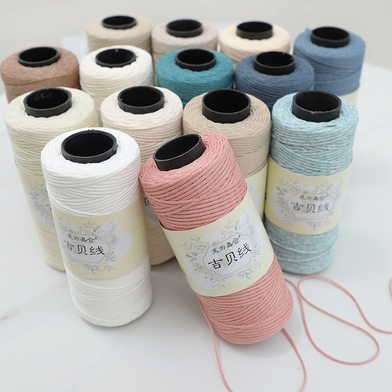 1.5mm Round Strand Hollow Cotton Wool Medium Thick Cotton and Linen Thread Handmade DIY Knitting Hook Bag Hook Hat Cushion Thread