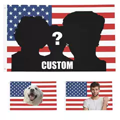 American flag background character custom flag custom cross-border flag pink 150*90 with copper buckle polyester waterproof