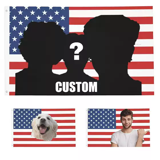 American flag background character custom flag custom cross-border flag pink 150*90 with copper buckle polyester waterproof
