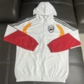 8-2627 thin hooded windbreaker arsenal white and red