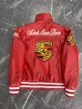Red leather jacket (embroidered and cotton)