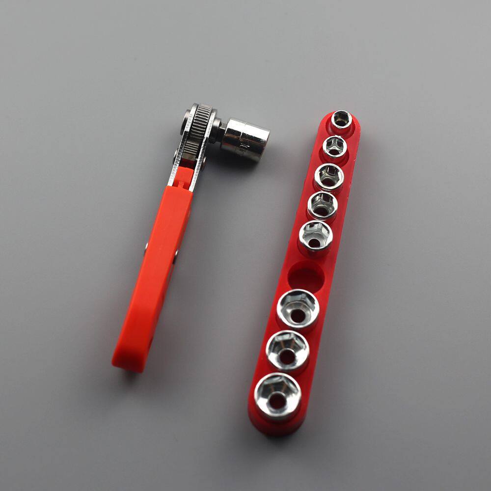 超薄平头双向棘轮螺丝刀套装弯头直角批头套筒工具狭窄用手动