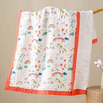 Gauze bath towel 110*110cm baby bath towel cotton high density six-layer gauze cotton baby quilt blanket