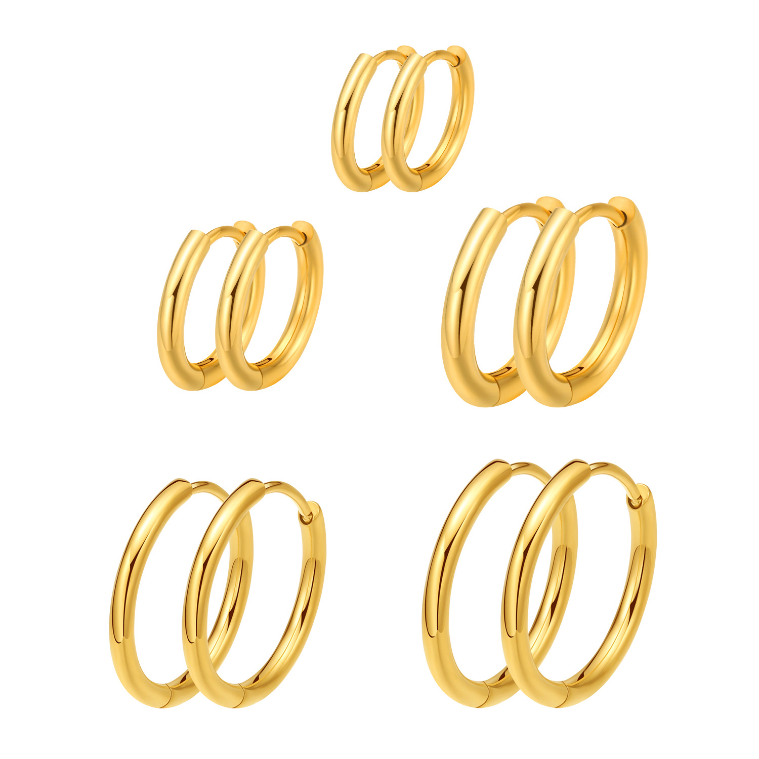 ゴールドソリッドフープイヤリング/1個